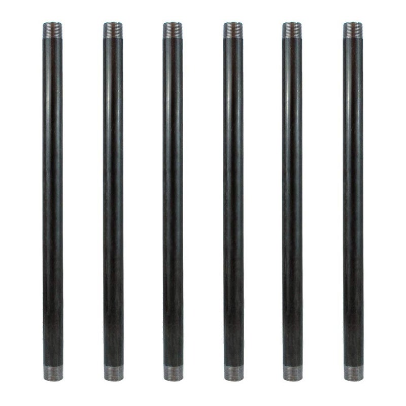 GeilSpace 6 Pack 1/2" Ã— 18" Heavy Duty Pre-Cut Grey Metal Pipe, Industrial Steel Fits Standard Half Inch Threaded Pipes and Fittings - Vintage DIY Industrial Shelving (1/2" Ã— 18", Grey) - Image 1